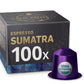 Sumatra Organic Italian Espresso for Nespresso | 100 Organic Aluminum Capsules | Single-Origin Dark Roast | 100% Nespresso Compatible Pods | Fairtrade | Package May Vary