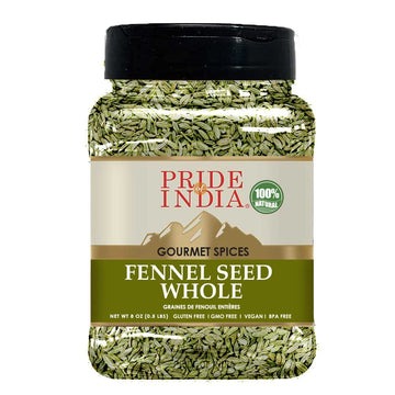 Pride Of India - Fennel Seed Whole - Gourmet Spice - Fresh & Aromatic - Mouth Freshener - Gmogluten Free - Flavoring For Bakes,