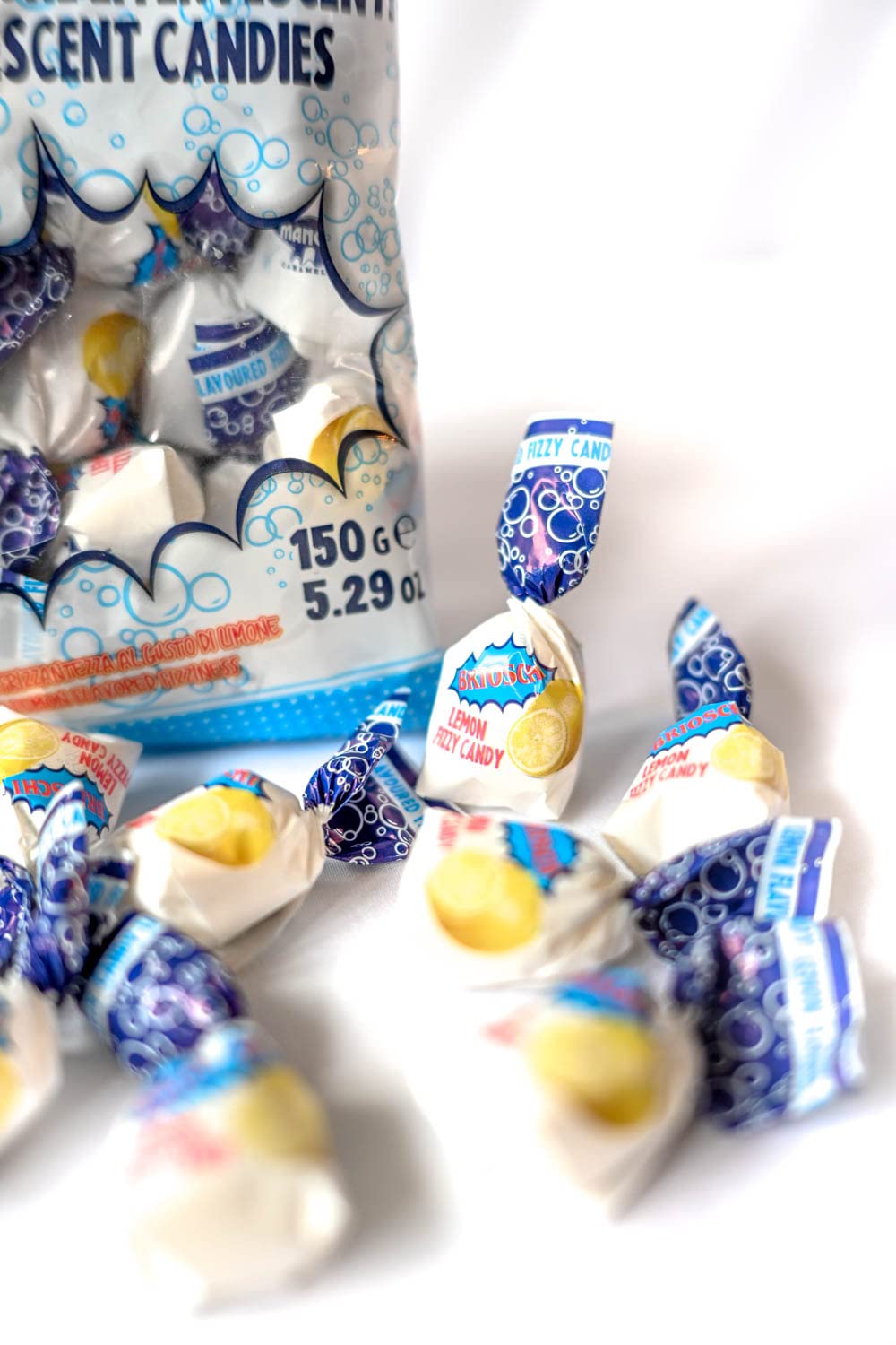 Brioschi Lemon Flavored Effervescent Fizzy Digestive Italian Candies (5.29 Oz)