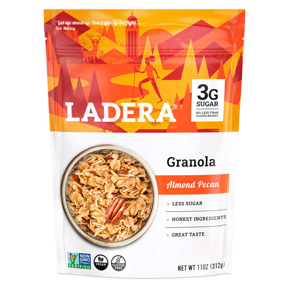 Ladera Granola | Almond Pecan Granola | Low Sugar | Gluten Free & Vegan | Granola Breakfast | Healthy Snack | 11 Oz