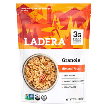 Ladera Granola | Almond Pecan Granola | Low Sugar | Gluten Free & Vegan | Granola Breakfast | Healthy Snack | 11 Oz