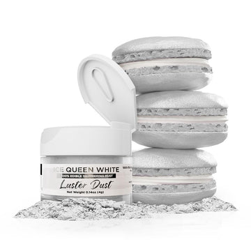 Luster Dust - Ice Queen White (4g 1x Jar) | Edible Vegan Dust & Paint for Cake Decorating, Ice Cream, Desserts, Cocktails and Be