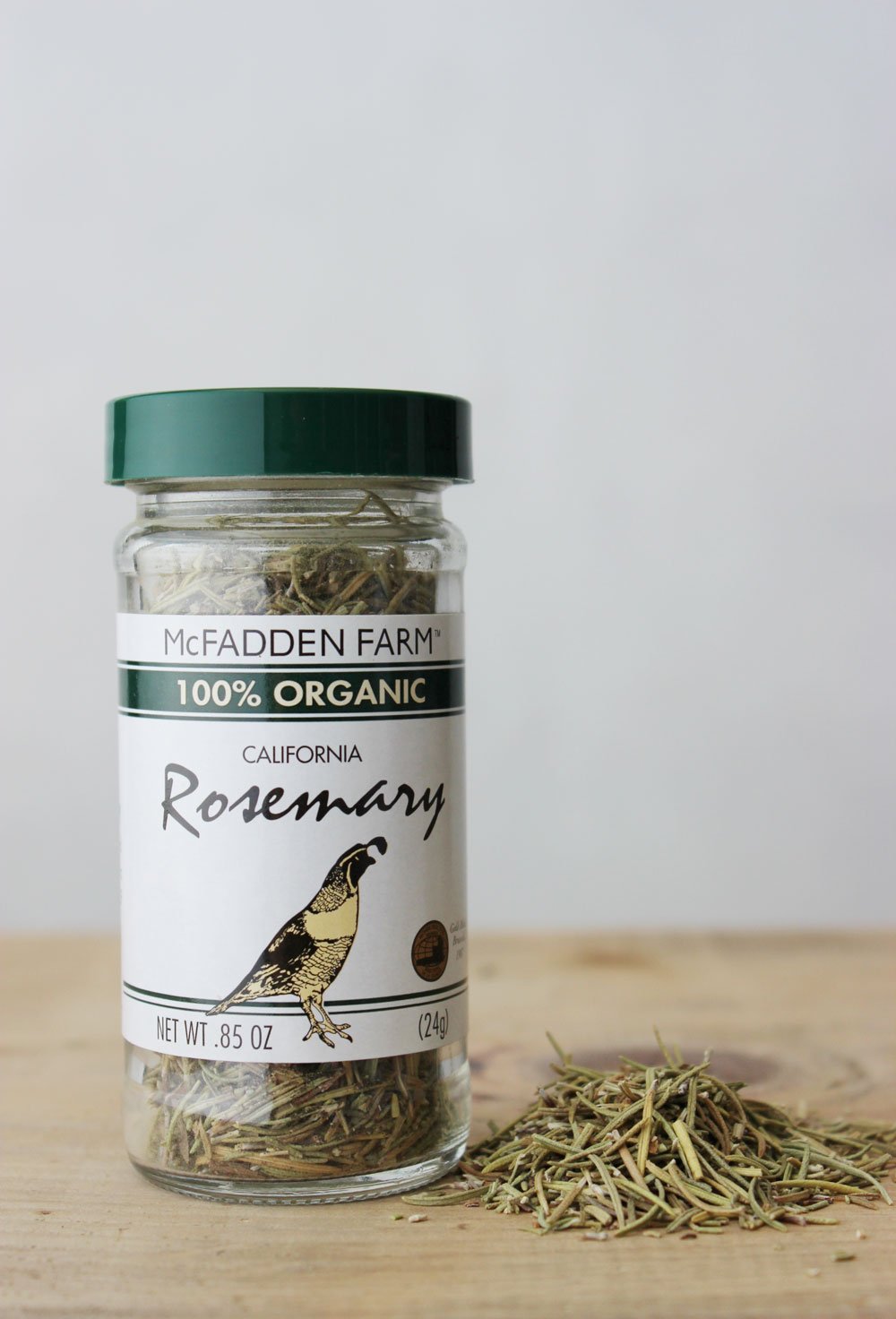 Mcfadden Farm Organic Rosemary, Dried Culinary Herb, Grown And Packed In The U.S.A., 0.85 Oz. In Glass Jar