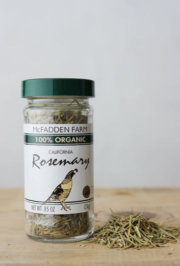 Mcfadden Farm Organic Rosemary, Dried Culinary Herb, Grown And Packed In The U.S.A., 0.85 Oz. In Glass Jar
