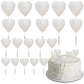 Beishida 20 Pcs White Heart Cake Toppers 3D Heart Cake Toppers Foam Toppers Cake Decoration Happy Birthday Cake Diy Cake Insert 