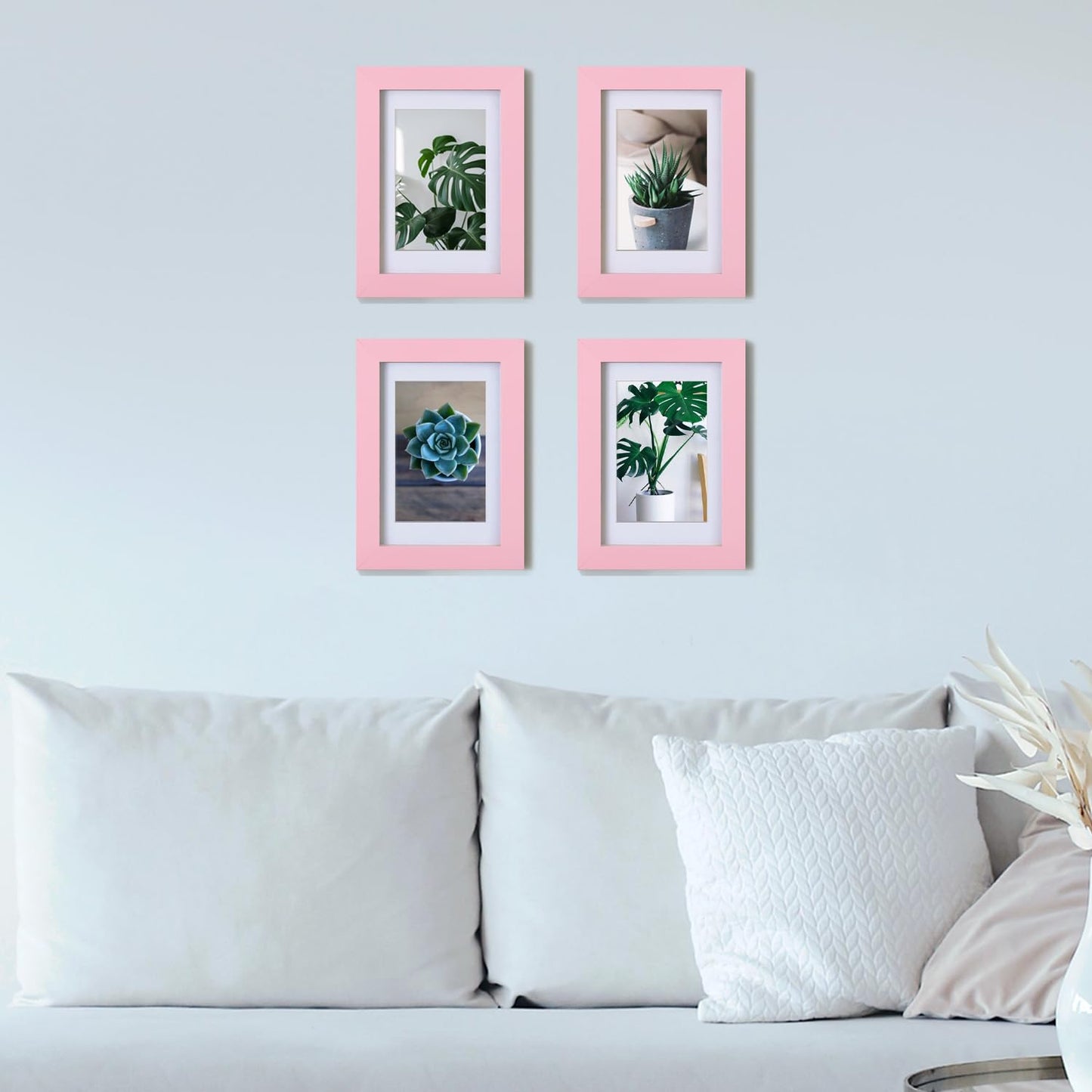 Egofine 4X6 Picture Frames With Plexiglass, Display Pictures 3.5X5 With Mat Or 4X6 Without Mat Set Of 4 For Tabletop And Wall Mo