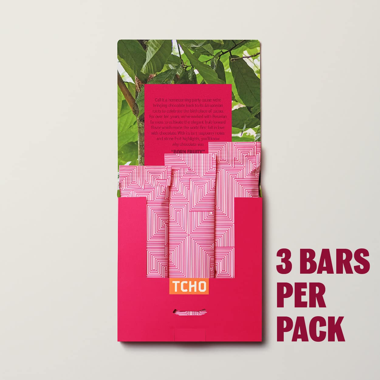 Tcho Born Fruity 72% Dark Chocolate Bars (10 Pack) | Single Origin, Plant Based, Organic & Fair Trade, | Non Gmo, Non-Dairy, Veg