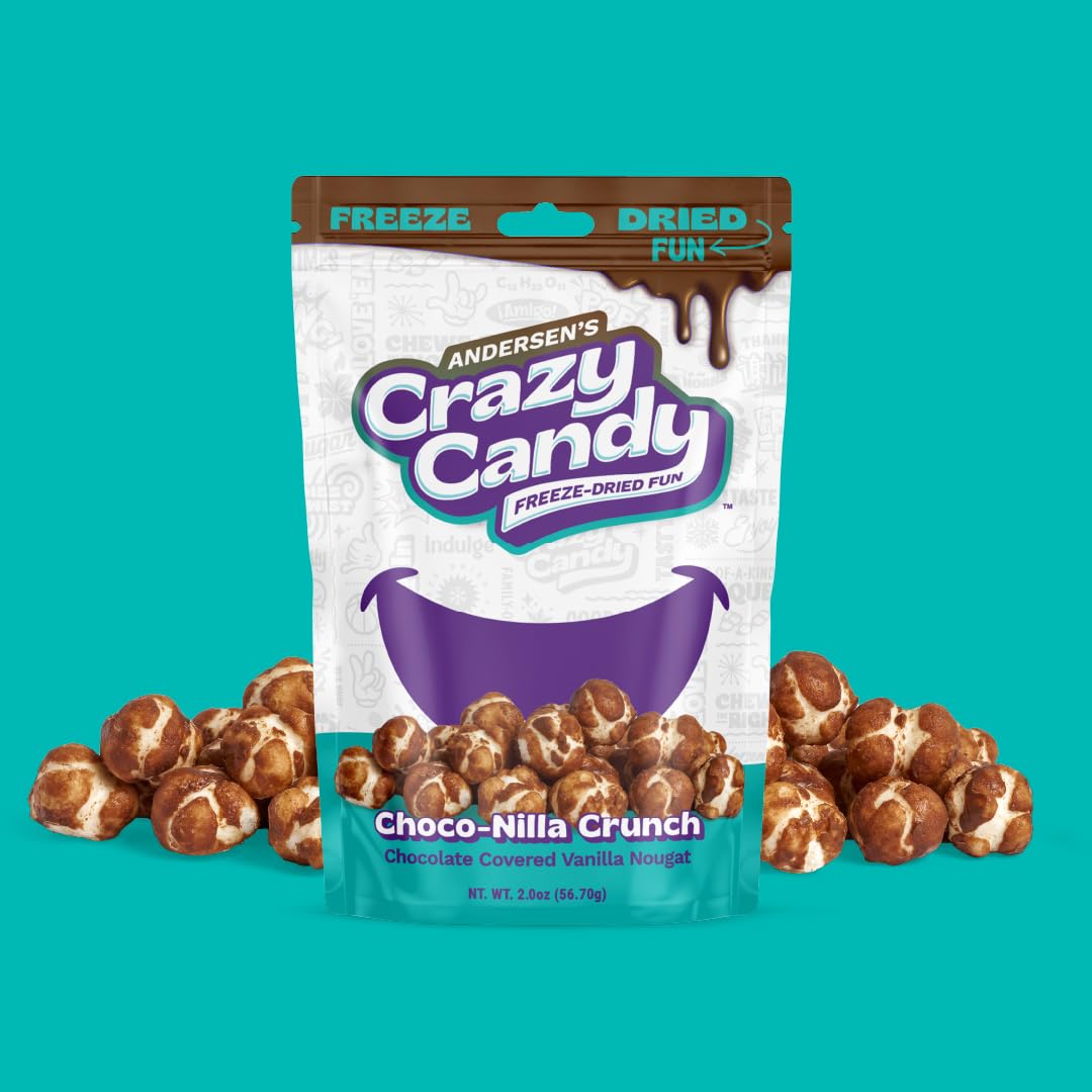ANDERSENS Crazy Candy Freeze Dried Charleston Chew Vanilla Nougat Chocolate Covered Crispy Candy