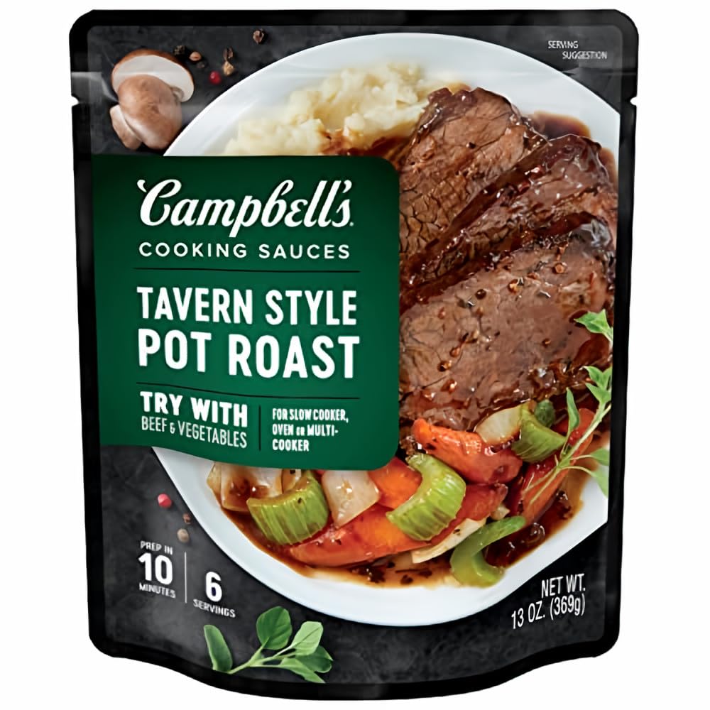 Campbell's Slow Cooker Sauces Tavern Style Pot Roast with Mushrooms and Roasted Garlic 13oz (pack of 4)