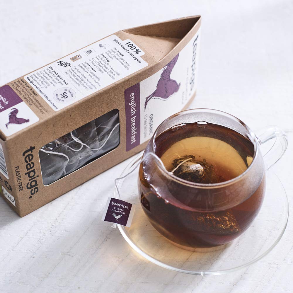 Teapigs English Breakfast Black Tea Bags, 15 Count, Biodegradable Whole Leaf Tea Bags, Assam, Ceylon & Rwandan Tea Blend