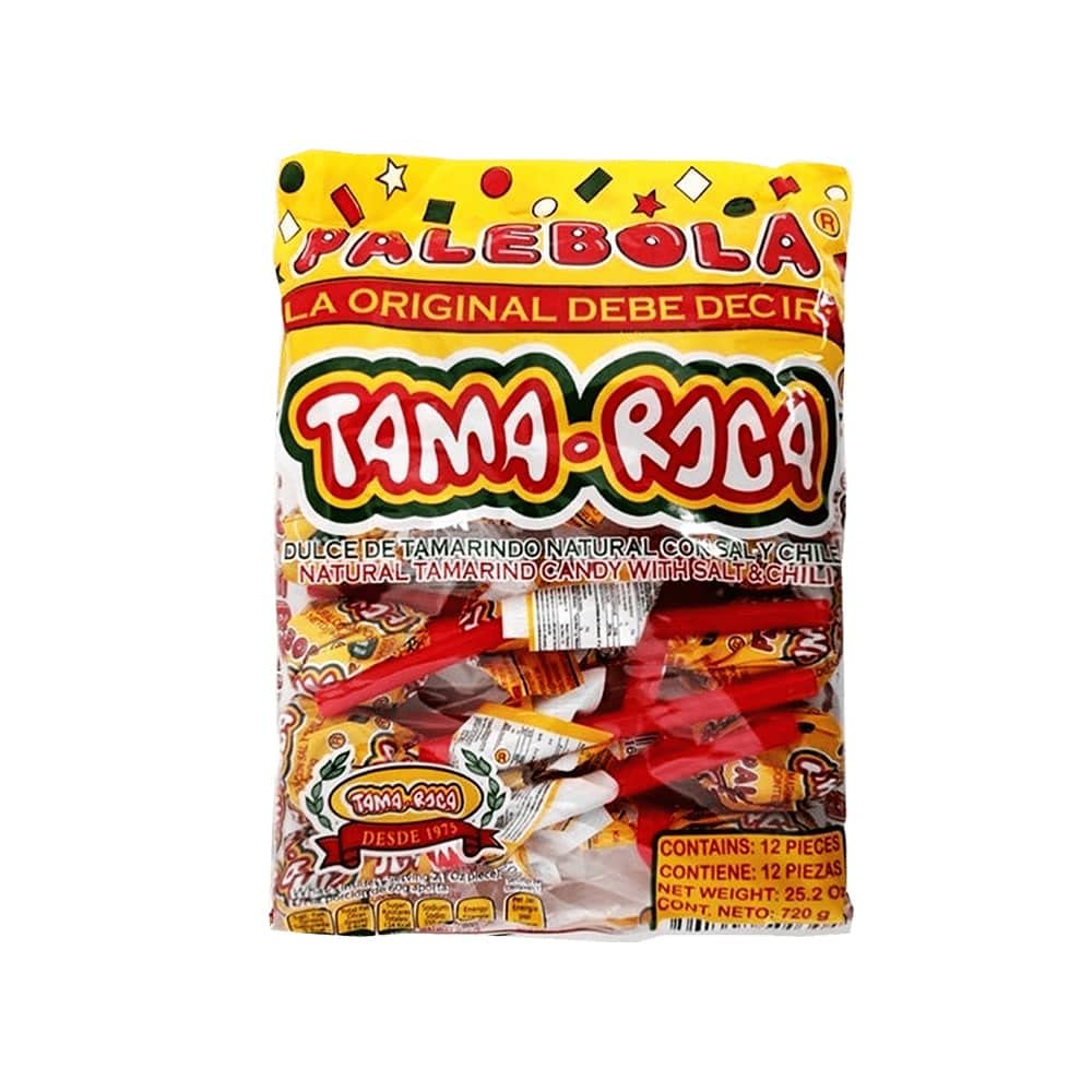 Tama Roca Palebola Natural Tamarind Candy Lollipop With Salt And Chili. Mexican Tamarind Candy 2.1 Ounce Each Individually Wrapp