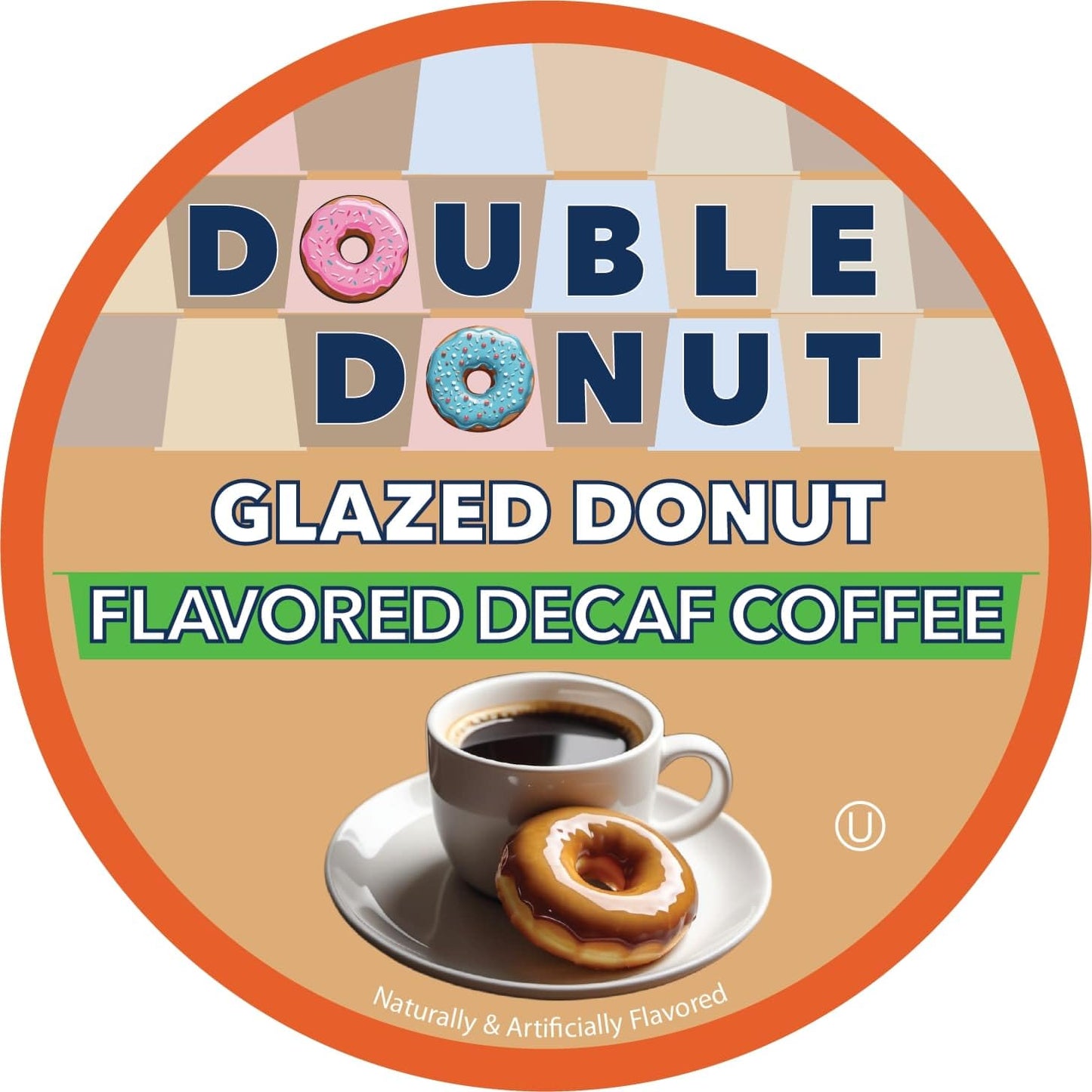 Double Donut Coffee Medium Roast Decaf Pods, Glazed Donut Flavor, 20 Count for Keurig K-Cup Machines