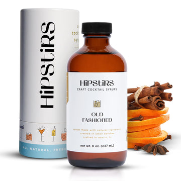 HipStirs Old Fashioned Mix - Artisan Syrup with Real Blood Orange Bitters - 8 Fl Oz