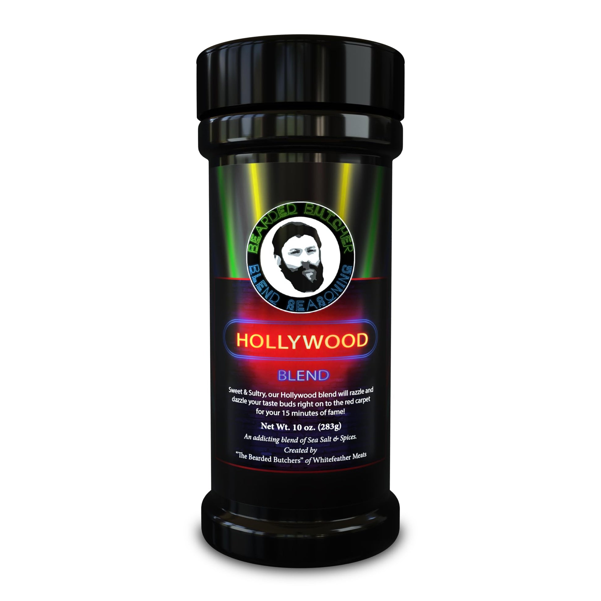 Bearded Butchers Hollywood Blend Seasoning, 10 oz Large Shaker - Sweet & Sultry with Pure Cane Sugar & Molasses, Ideal for Pork 
