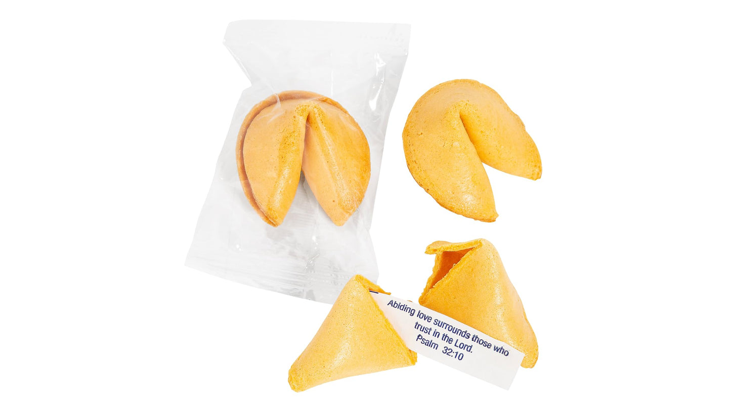 100 Bible Verse Fortune Cookies – Individually Wrapped Religious Candy With Scripture Messages – Kosher, Nut-Free Christian   For Easter, Vbs, Church, Christmas & Party Favors – Made In Usa