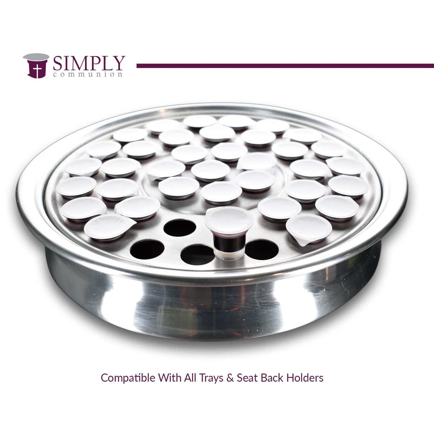 Simply Prefilled Communion Cups and wafer set - Tray & Seatback Pew Compatible - Concord Juice & Bread - Box of 600 - Easy Open 2-part system - Made in the USA - comuni?n cups and bread