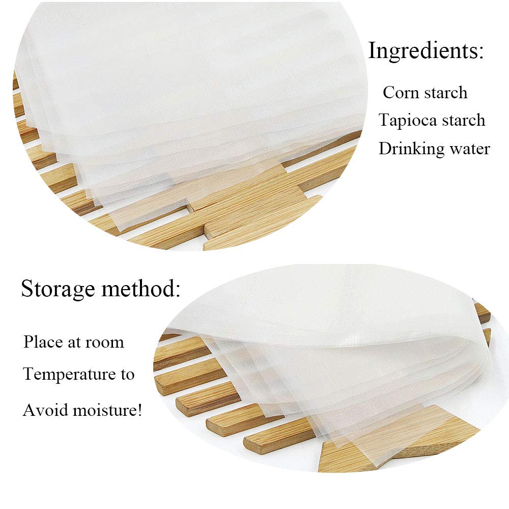 BGJYRDF Edible Rice and Wafer Paper, 9x12.6 inches, 50 Sheets, White, Potato Starch, Model: afdgh