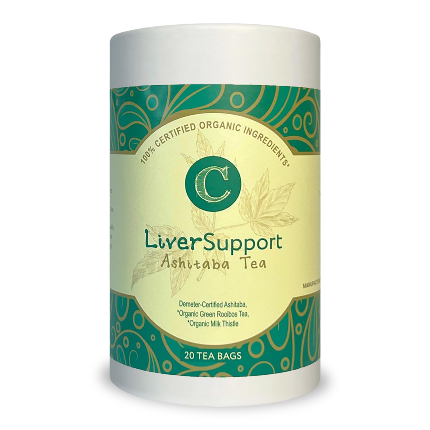 Dr. Cowans Garden Organic Ashitaba Herbal Tea  20 Tea Bags - Liver Detox Rooibos Tea Bags With Milk Thistle  Calming Liver Support & Cleanse For Health And Well-Being  Ashitaba Herbs Grown In The Usa
