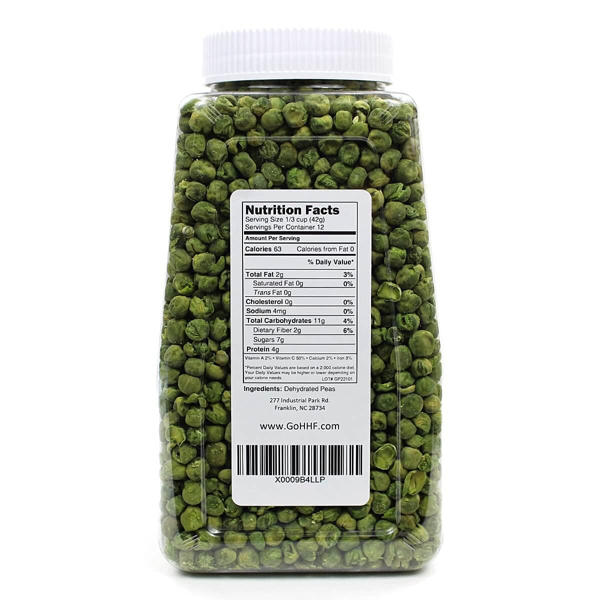 Harmony House Foods Dried Peas, whole (16 oz, Quart Size Jar) for Cooking, Camping, Emergency Supply, and More