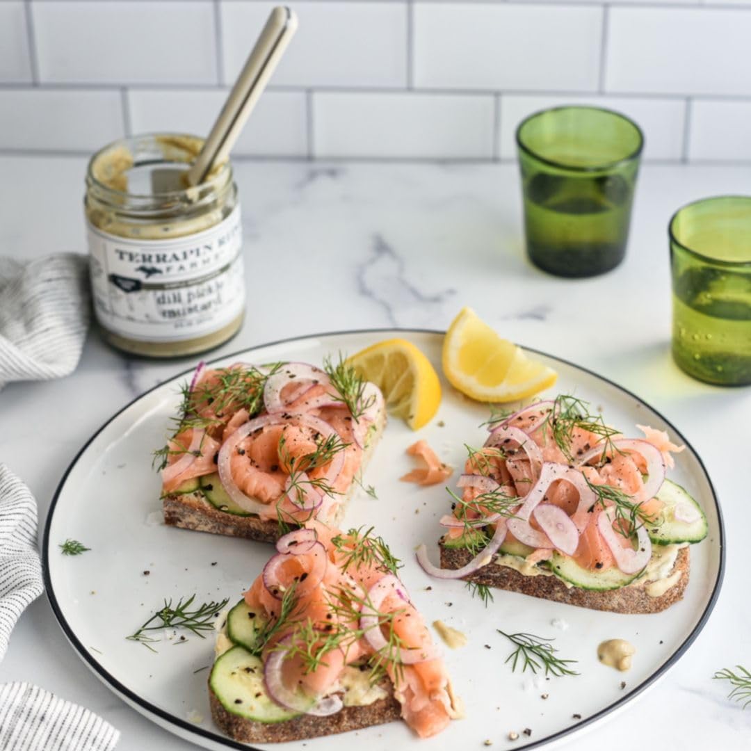 Terrapin Ridge Farms Dill Pickle Mustard - Zesty Blend of Dill Pickles & Smooth Dijon - Perfect for Burgers, Brats, Sandwiches &