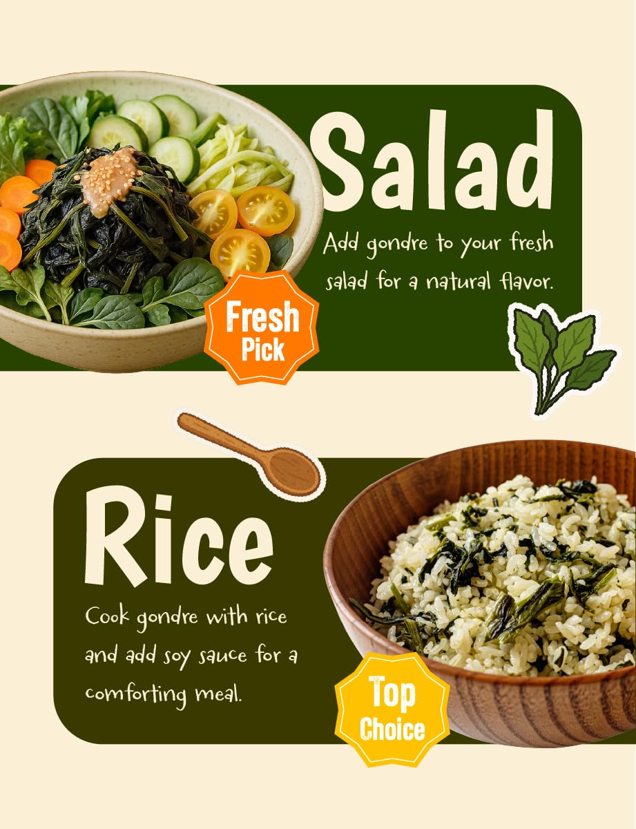 NICE WITCHS Korean Gondre Dried Wild Thistle for Bibimbap - 3.5 oz (100g) Natural Mountain Vegetable