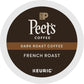 Peets Coffee French Roast, Dark Roast, 22 Count Single Serve K-Cup Coffee Pods for Keurig Coffee Maker