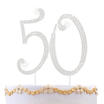 50 Cake Topper 50Th Anniversary Birthday Wedding Diamond Cake Topper For Women 50 Sparkle Bling Rhinestone Cake Decoration Party