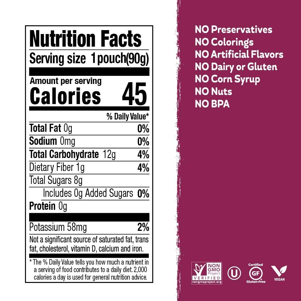 Buddy Fruits Snacks To Go Cinnamon Unsweetened Applesauce 3.2oz Pouch (18pk) Gluten-Nut-Dairy-Preservatives-BPA Free, Non GMO, K