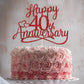 Sleyberoy red Glitter Happy 40th Anniversary Cake Toppers -Wedding Anniversary Party Decorations, 40th Wedding Anniversary, Comp