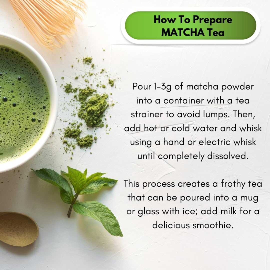 Byblite Organic Matcha Green Tea – Ceremonial Grade – 100% Pure – 100g / 3.53 oz – Gluten Free, Vegan, Unsweetened