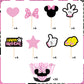MOAXMOA Minnie Cupcake Toppers and Wrappers, 32 Toppers & 32 Wrappers, Paper, Kids Birthday Theme, Baby Shower Party Supplies