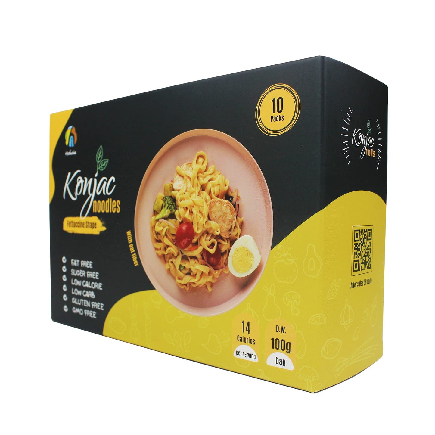 Hethstia Shirataki Noodle Fettuccine Low Calorie, Low-Carb Konjac Pasta Sugar Free, Healthy, Pre-Cooked and Ready to Eat, Keto,