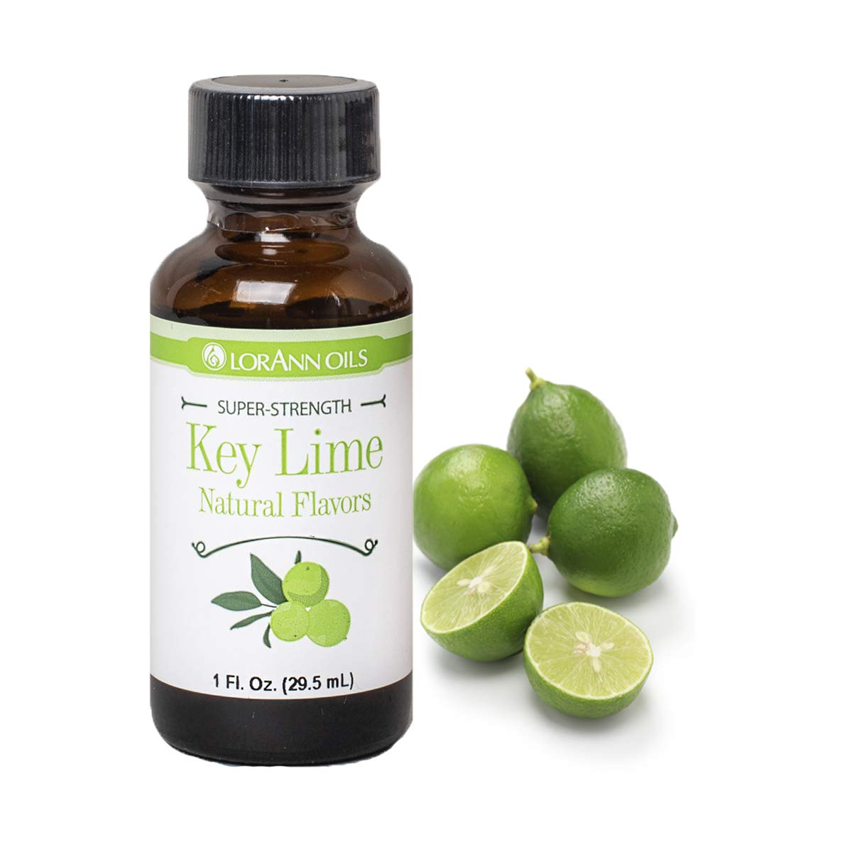 LorAnn Key Lime Flavoring, 1 Fl Oz Bottle, Clear to Light Yellow/Green
