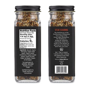 Watkins Organic Grilling Steak Seasoning, 3.5oz (Pack of 1), As Shown, Model KHRM00379945