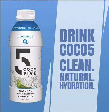 Coco5 Clean Sports Hydration Coconut Flavor | 100% Natural | 50% Less Sugar | Nothing Artificial | Non-Gmo | Gluten Free | Devel