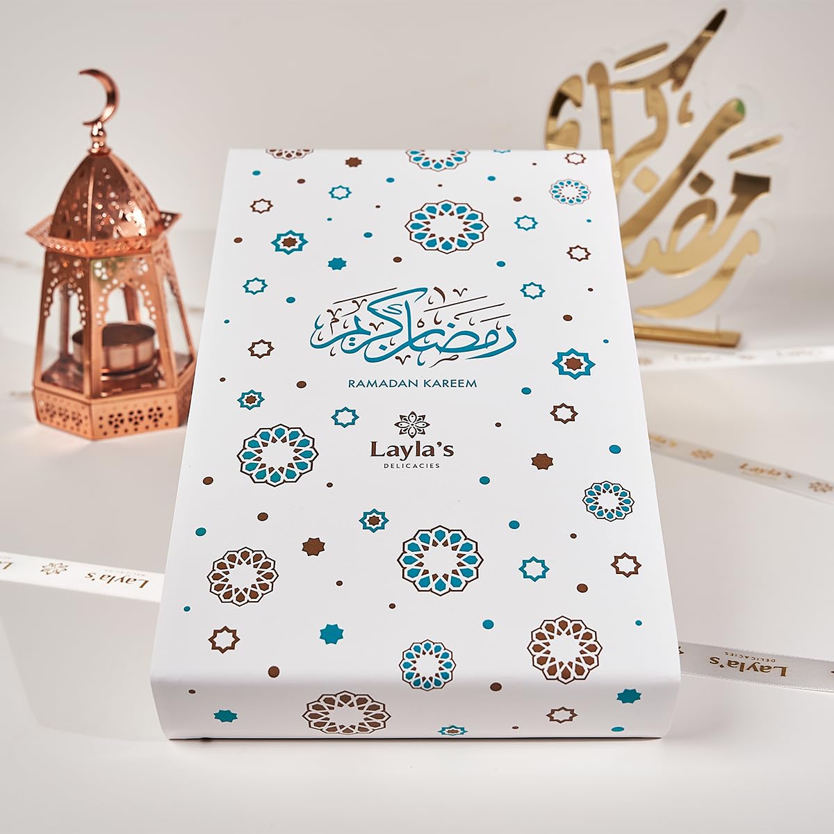 Laylas DELICACIES Mediterranean   Gift Box - 15 Bite-Size Nutty Pastries, Halal, Vegetarian, Gluten Free, Ramadan Gift Box