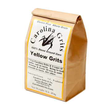 Carolina Grits Company Traditionally Stone Ground Carolina Yellow Grits, non-GMO, Whole Grain and Gluten Free - 2 Packs (2 Pound