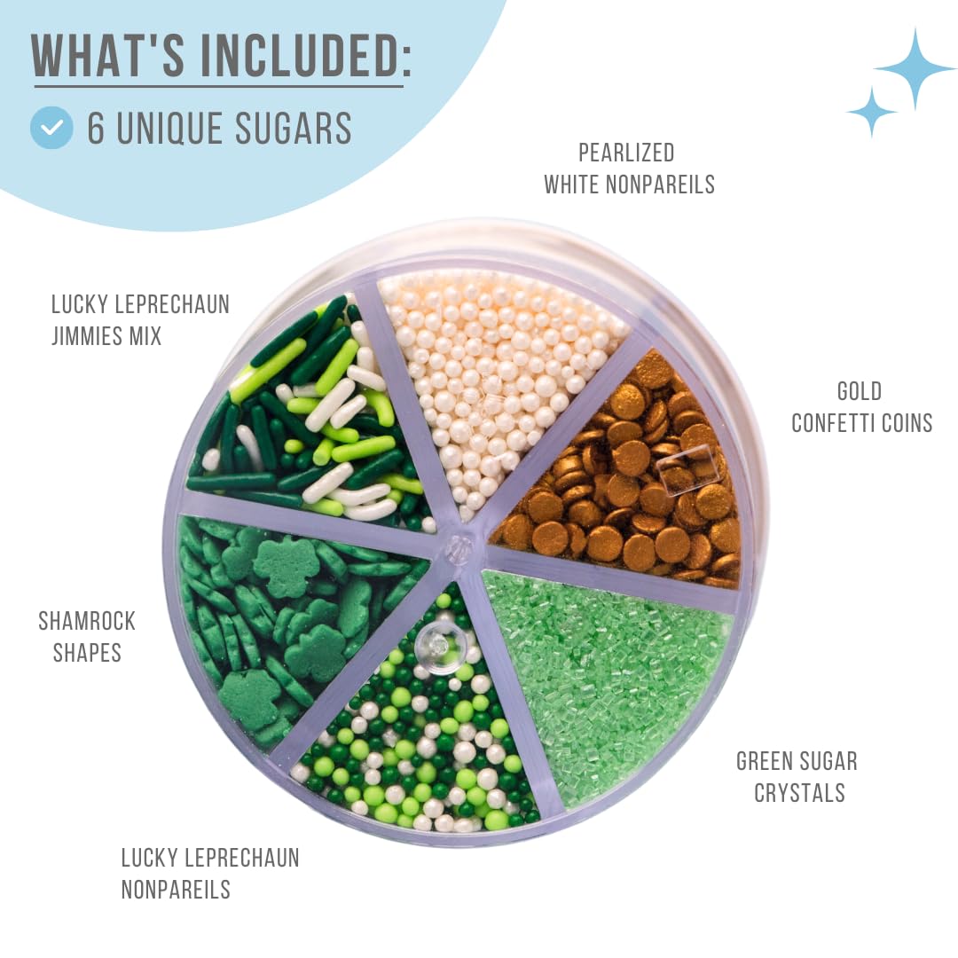 Sweets Indeed Shamrock Sprinkles, St. Patricks Day, Edible Sprinkle Mix, Green Jimmies, Perfect For Cake Decorations, Baking, Ic