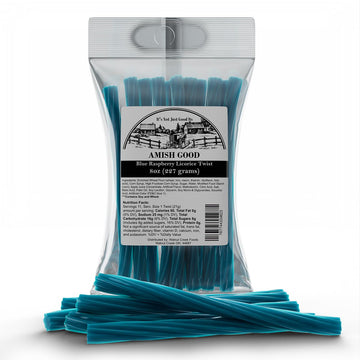 Amish Good Gourmet Licorice Twist Candy - Premium Sweet & Chewy Treat, Blue Raspberry Jumbo Licorice Twist Perfect Snack Under 1