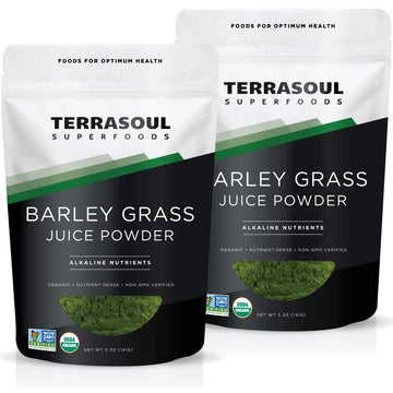 Terrasoul Superfoods Organic Barley Grass Juice Powder, 10 Oz - USA Grown | Made From Concentrated Juice | Superior to Barley Gr
