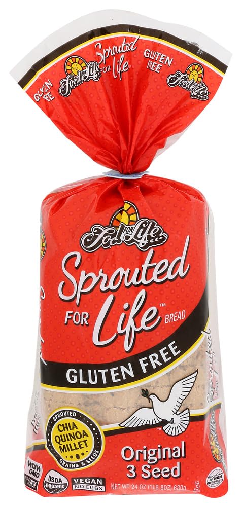 Food For Life Bread Gluten Free Sprouted Original, 24 Ounce (Pack of 6)