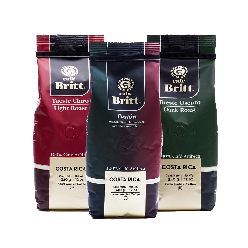 Caf   Britt - Costa Rican Blends Mixed Bundle Coffee (12 Oz.) (3-Pack) - Ground, Arabica Coffee, Kosher, Gluten Free, 100% Gourm