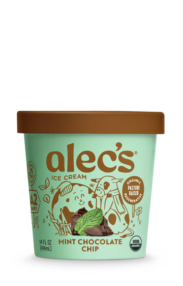 Alecs Mint Chocolate Chip Organic Ice Cream