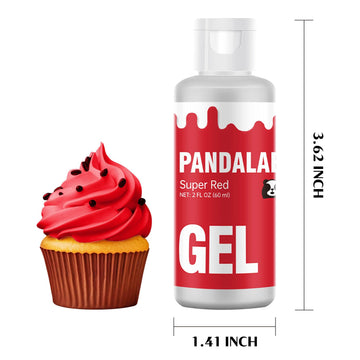 Super Red Gel Food Coloring - Pandalab 2 Ounce High Concentrated Food Dye For Baking, Cake, Cookie, Fondant, Icing, Easter Egg,