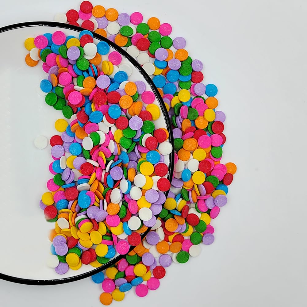 Homankit Edible Sprinkles For Celebration Pink Red Yellow Green Blue Orange White 8Mm Confetti Sprinkles Baking Cake Cupcake Ice Cream Cookie Decoration 2.82 Ounces