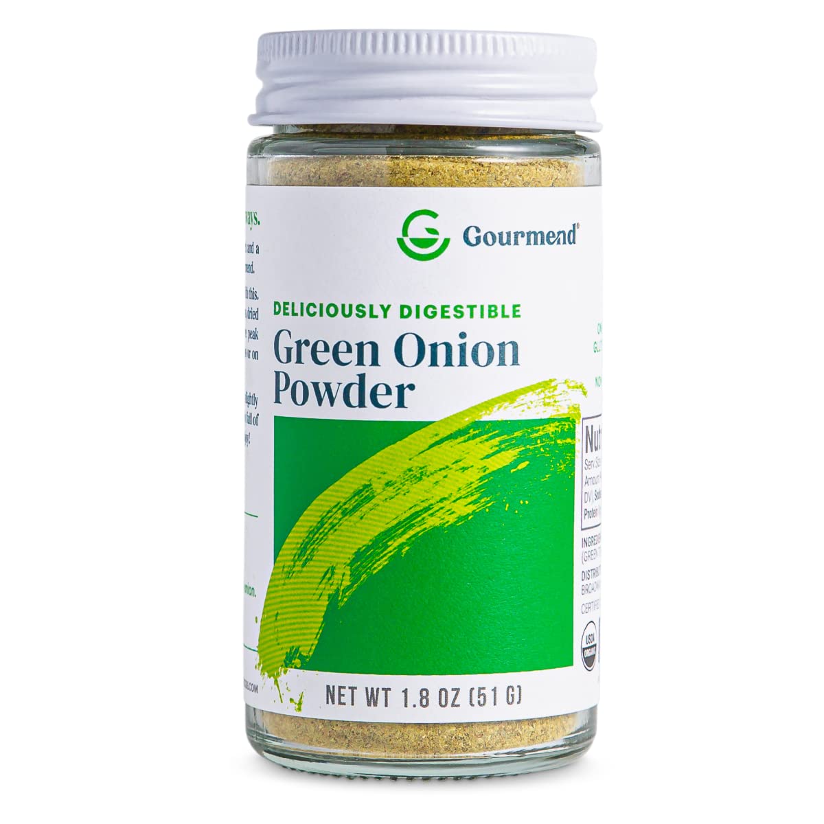 Gourmend Foods Organic Green Onion Powder - Certified Low FODMAP Onion Substitute, Filler Free, Gluten Free, 100% Natural, No Co