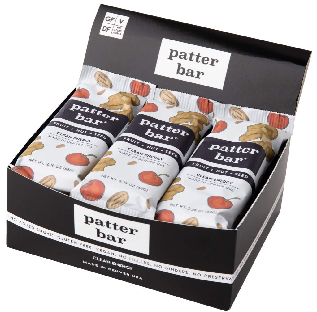 Patter Bar (Fruit Nut Seed, 12-Pack Whole 30, Paleo, Vegan, No Added Sugar, Gluten Free, Dairy Free, Plant Based Energy Bar)