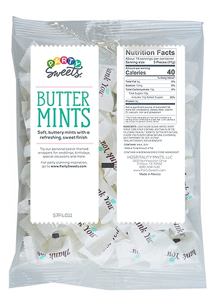Party Sweets Thank You Buttermints By Hospitality Mints, Appx 300 Mints, 7-Ounce Bags (Pack Of 6)