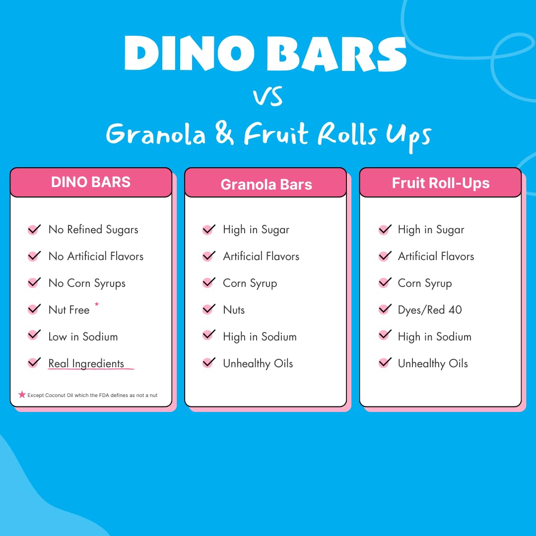 DINO BARS Organic Fruit Bar for Kids, Pineapple & Carrot, 10 Pack