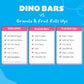 DINO BARS Organic Fruit Bar for Kids, Strawberry Flavor, 20 Count Pack
